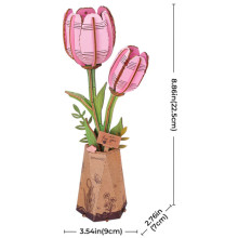 MAQUETA FLORES Tulipan Rosa