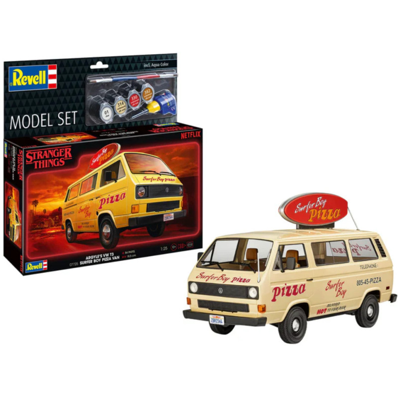 MAQUETA STRANGER THINGS Surfer Boy VW T3 Bus (Pintura/Pegamento)