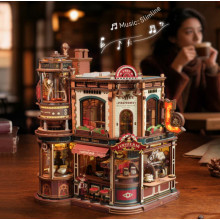 MAQUETA FABRICA DE CAFÉ MOVIMIENTO MÚSICA LUCES