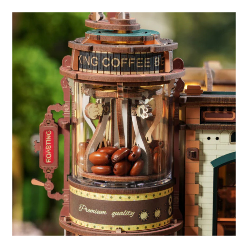 MAQUETA FABRICA DE CAFÉ MOVIMIENTO MÚSICA LUCES