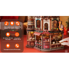 MAQUETA FABRICA DE CAFÉ MOVIMIENTO MÚSICA LUCES