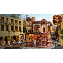 MAQUETA FABRICA DE CAFÉ MOVIMIENTO MÚSICA LUCES