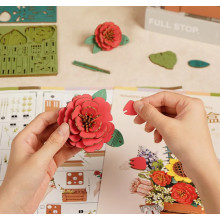 MAQUETA CAJA MADERA CON FLORES