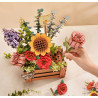 MAQUETA CAJA MADERA CON FLORES
