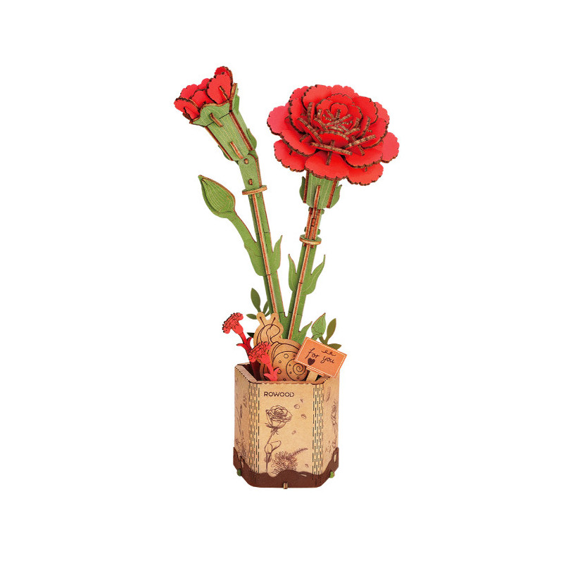 MAQUETA FLORES Clavel Rojo