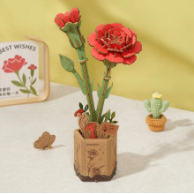 MAQUETA FLORES Clavel Rojo