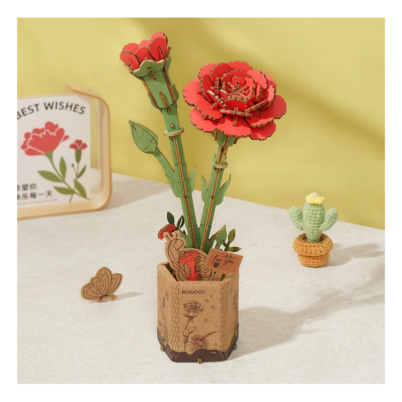 MAQUETA FLORES Clavel Rojo