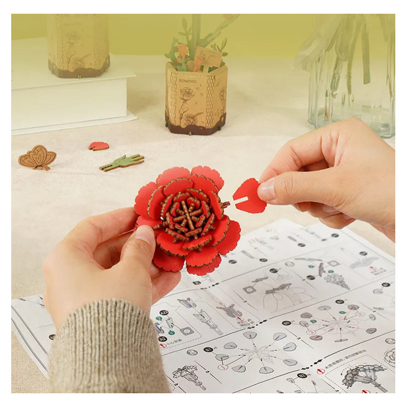 MAQUETA FLORES Clavel Rojo