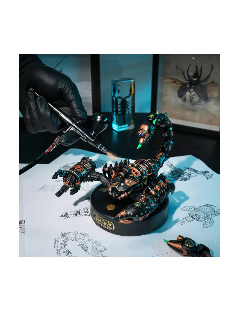 Maqueta 3D Escarabajo Mecánico en Movimiento